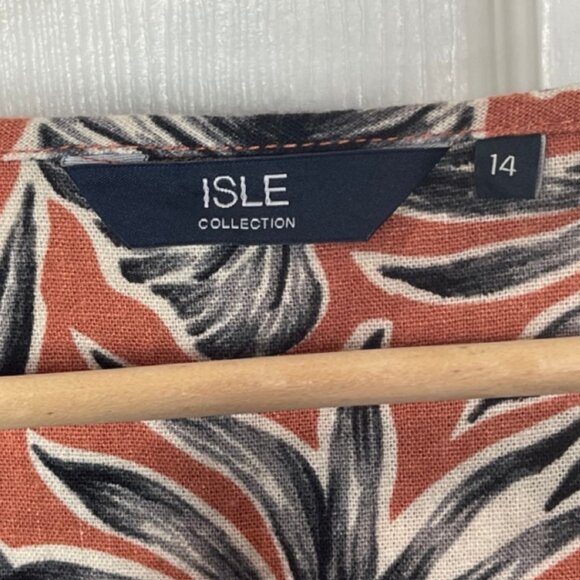 ISLE COLLECTION | Women's Rust Short Sleeve Floral Shift Dress |Size UK 14/US 10 - Picture 10 of 14